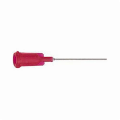 Dispensing Needle, High Precision Straight Tip, 1 in Length, 25 ga Gauge, Stainless Steel, Red