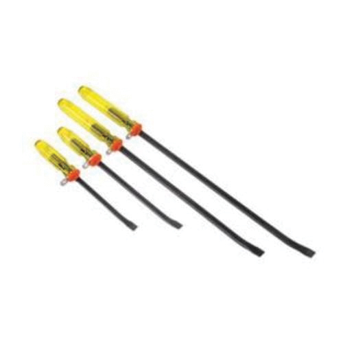Pry Bar Set, Large Handle Tether Ready, Lengths Included: 14 in, 18 in, 28 in, 32 in, 4 Piece, 5/8 in W, High Alloy Steel, Black Oxide