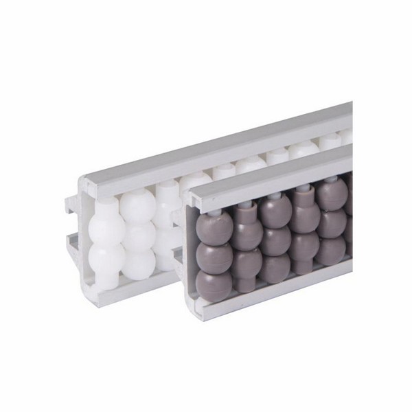Conveyor Roller Center Guide, 1 Side 1 High, 1 Inch Overall Width, 120 Inch Overall Length, 0.48 Inch Center to Center Roller Spacing, 0.33 Inch Rail Depth, 120 Inch Rail Length