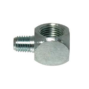 Angle Elbow, 90°, 1/4-28 SAE LT Male x 1/8-27 FNPTF Thread, 0.81 Inch Overall Length, Zinc Plated, Carbon Steel