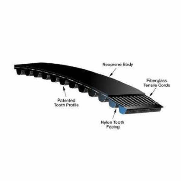Synchronous Belt, Series: 9400, 118 Teeth, 2 mm Pitch, 236 mm Overall Length, 6 mm Width, Neoprene, Fiberglass Reinforced Material