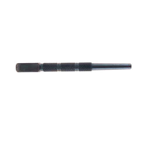 Nail Set, Square Head, 1/32 in Tip, Long Beveled, Steel Tip, 4 in Overall Length, Drive Pin, Knurled/Round, 2-3/4 in Handle