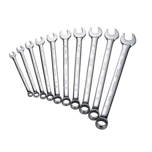 Combination Wrench Set, Anti-Slip Standard Length, Imperial System of Measurement, 3/8 to 15/16 in Size, 10 Piece, Specifications: 15° Offset, Chrome Vanadium Steel
