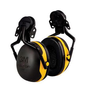 Earmuff, Electrically Insulated Universal, For Use With: X Series Hard Hats, Specifications: 24 dB NRR, Foam Plastic Metal, Black/Yellow