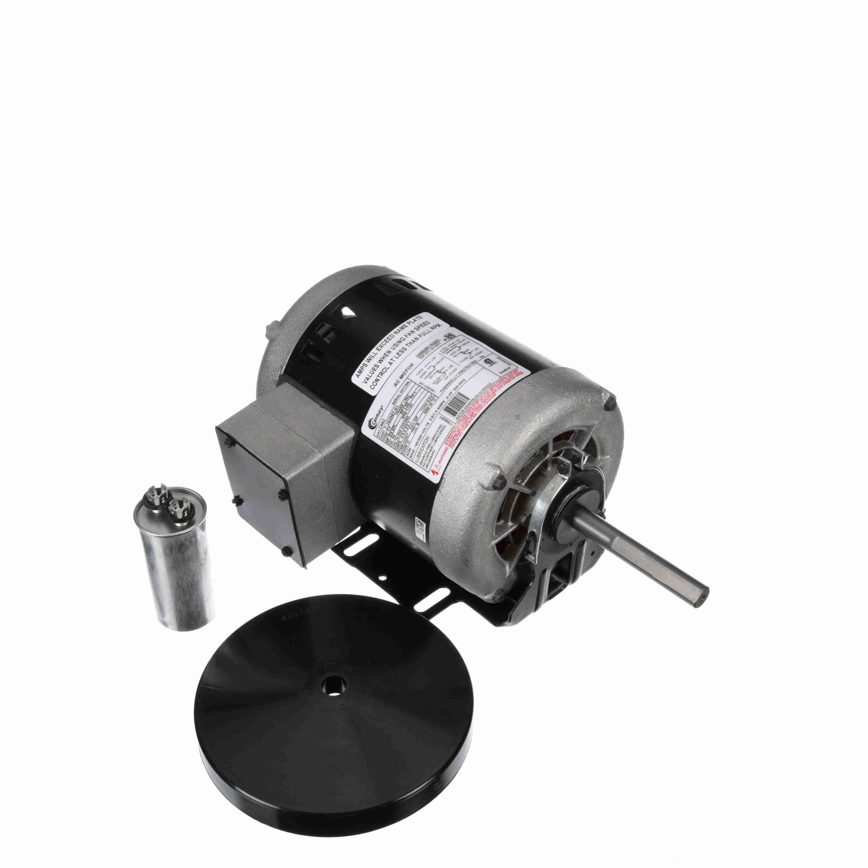 Condenser Fan Motor, 3/4 HP, 208 to 230/460 V, 4.8-4.2/2.1 A, 60 Hz Frequency, 1 ph, 1100 RPM Speed, 1 Speed, DPG, L56Z Frame, 0.625 in Dia x 4.13 in L Shaft, Counterclockwise Rotation, Resilient Base Mounting, 40 °C, Rolled Steel