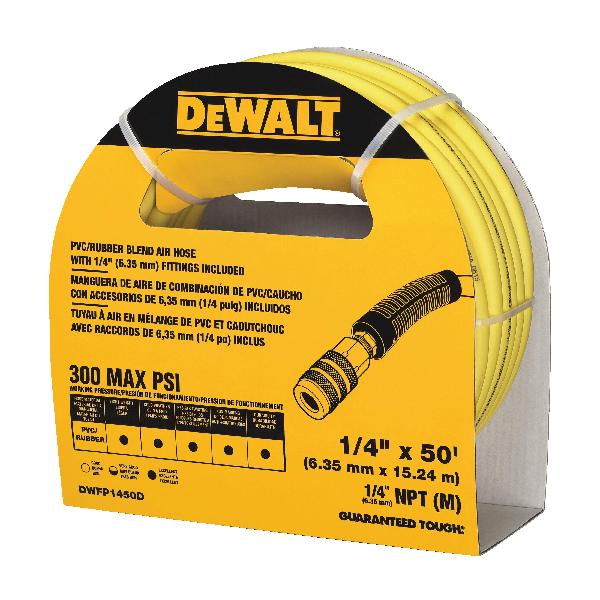 Air Hose, Premium Hybrid Blend, 1/4 in Nominal, MNPT End Style, 50 ft Length, 300 PSI Pressure Class, -30 to 150 °F, PVC/Rubber