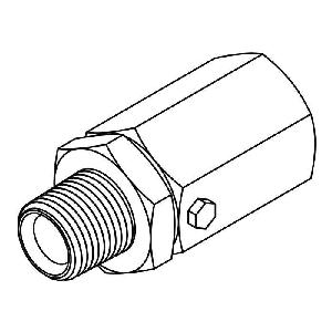 Hydraulic Adapter, 1-1/2-14 Inch Male Pipe, 1/2-14 Inch Female Pipe, Steel