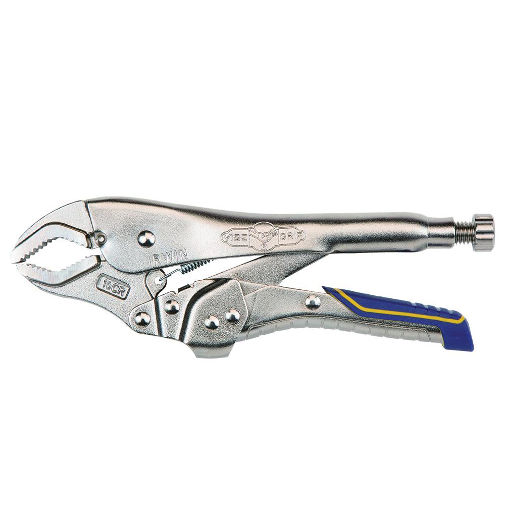 Locking Plier, 1-7/8 in Nominal, Curved Jaw, 1-1/4 in L x 1/2 in THK Jaw, Alloy Steel Jaw, Quick-Release Locking, 10 in Overall Length, Ergonomic Handle