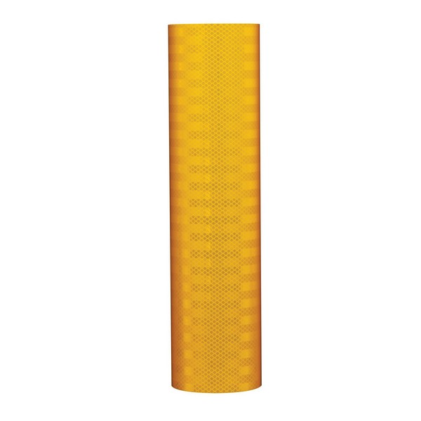 Reflective Sheeting, Flexible, Series: 3311, 50 Yard Length, 3 Inch Width, Prismatic, Yellow, Pressure Sensitive Adhesive, 60 °F