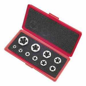 Die Set, Hexagonal Standard, Series: 377, Measurement System: Imperial, 10 Piece, 1/4-20 to 1/2-20, UNC/UNF Thread, Carbon Steel, Bright