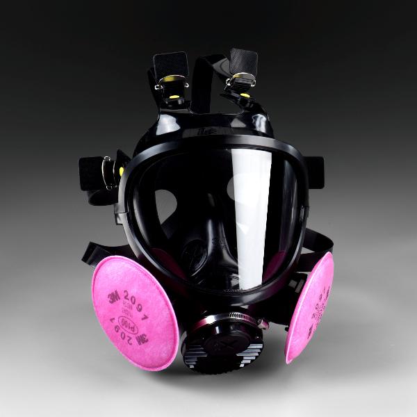 Full Facepiece Respirator, Reusable, Series: 7800, L Size, Bayonet Connection, Silicon, Black