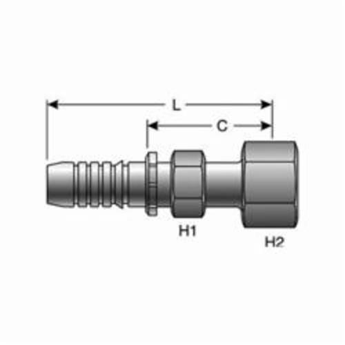 Hydraulic Coupling, 1 Inch x 1-11/16-12 Inch Size, 41 mm Stem, 4.36 Inch Length, Steel