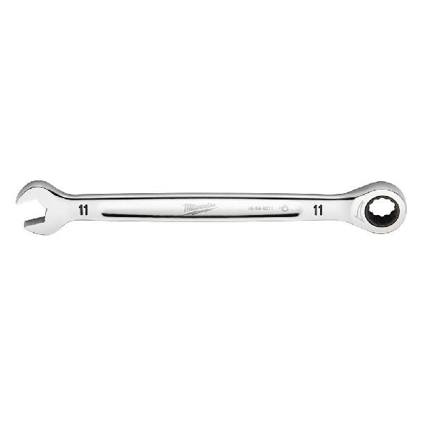 Combination Wrench, Ratcheting Standard Length, Measurement System: Metric, Open End Wrench, 11 mm Wrench Opening, 12 Points, 171.45 mm Overall Length, Ergonomic Handle, Steel