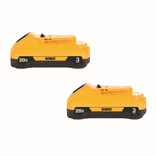 Cordless Tool Battery, Compact Rechargeable, Kit, Lithium-Ion Battery, 3 Ah Battery, 20 VDC Charge, 3 hr Charging, For Use With: All 20 V Power Tools, 5.1 in L x 2.1 in H