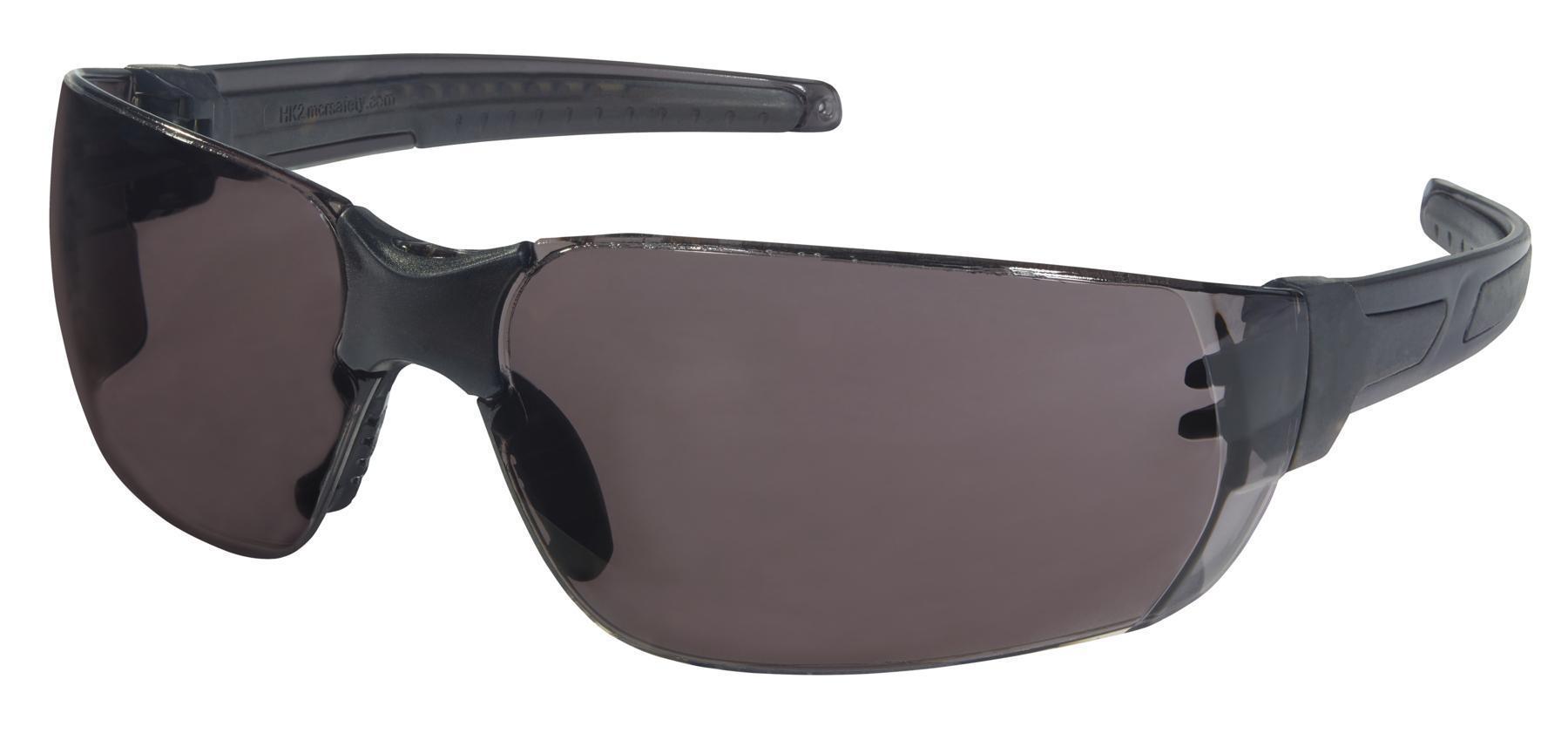 Safety Glass, Lightweight, Series: Hulk HK2, Regular Size, MAX6 Anti-Fog Lens Coating, Grey Lens, Polycarbonate Frame
