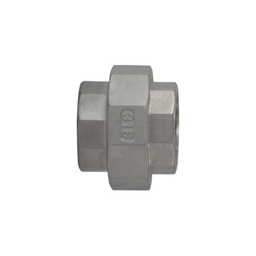 Union Pipe Fitting, Fitting/Connector: Union, 2-1/2 in Nominal, FNPT End Style, 150 lb Pressure Class, 150 psi Pressure, Stainless Steel