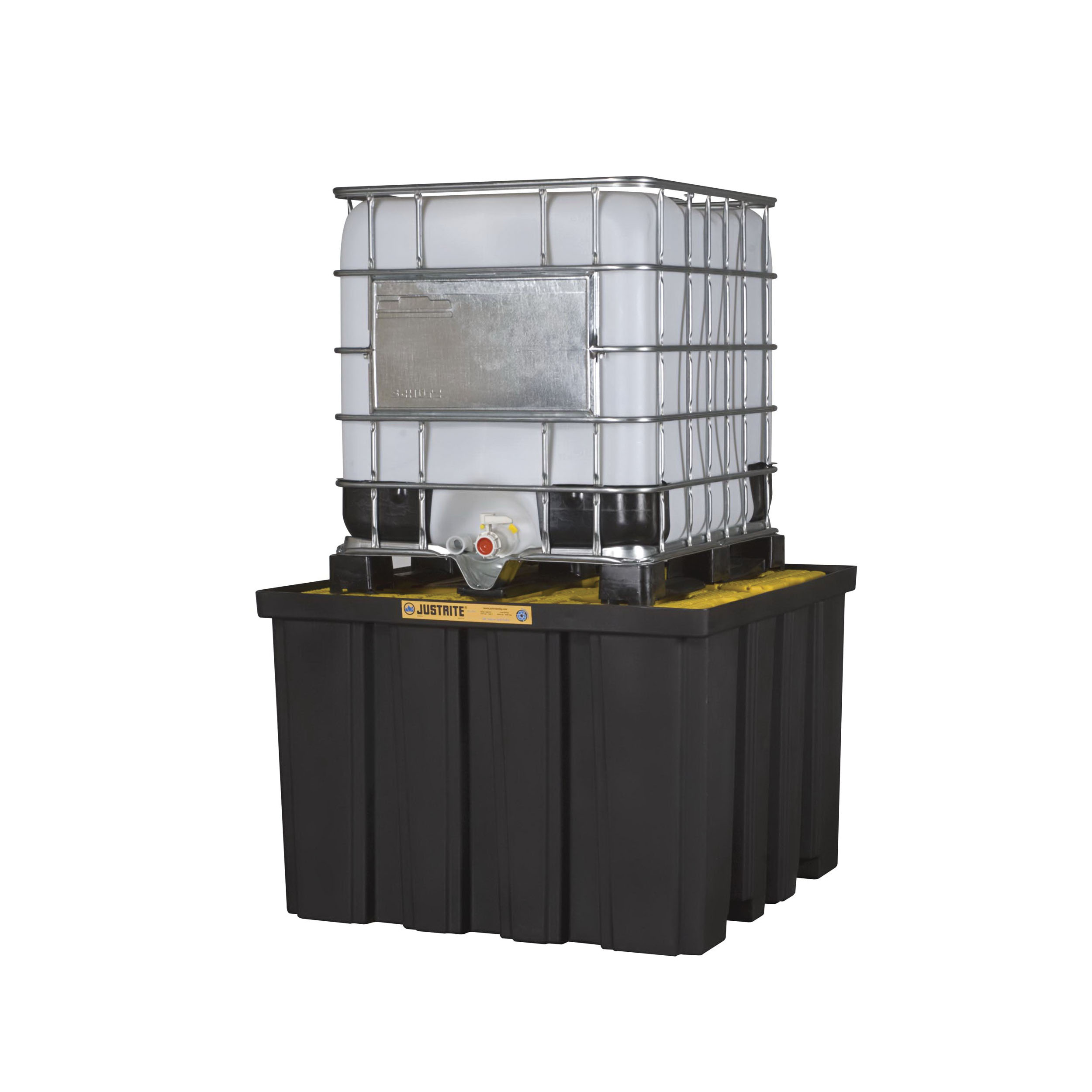 IBC Indoor Pallet, Series: EcoPolyBlend™, 9000 lb Load, 372 gal Spill, 37-1/2 in Height, 55 in Length, 55 in Width, 40% Recycled Polyethylene, Black