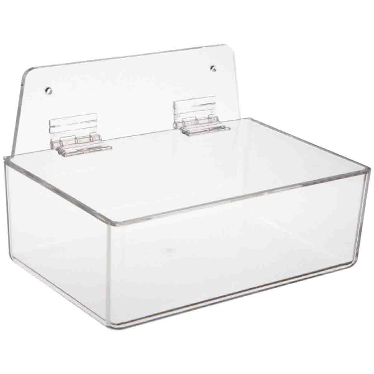 Dispenser Tray, 3 Inch Height, 9 Inch Width, 6 Inch Depth, Acrylic, Clear, Surface/Table Top Mounting