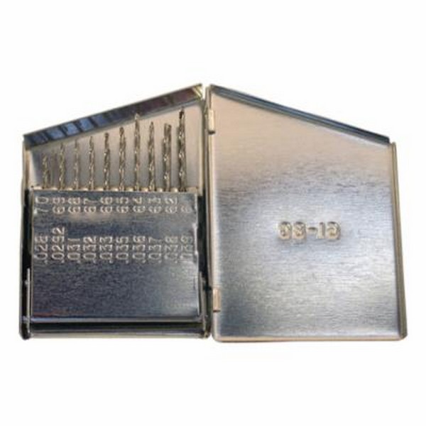Jobber Length Drill Set, Series: 150D, Imperial System of Measurement, #80 Minimum Drill Bit Size, #61 Maximum Drill Bit Size, 118 deg Drill Point Angle, 20 Piece, Specifications: Radial Point, Right Hand Cut, Spiral Flute, Straight Shank, HSS, Brigh