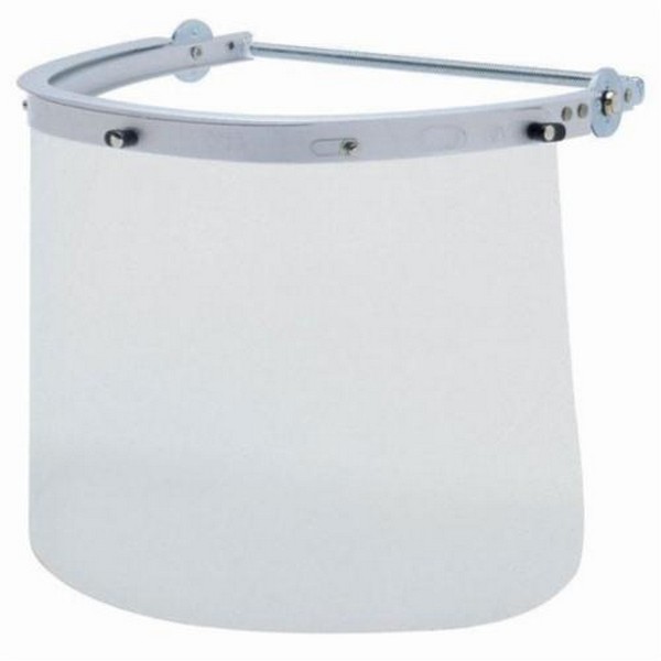Crews Faceshield Headgear, Silver, Aluminum/Metal Frame, For Use With: Hard Hat
