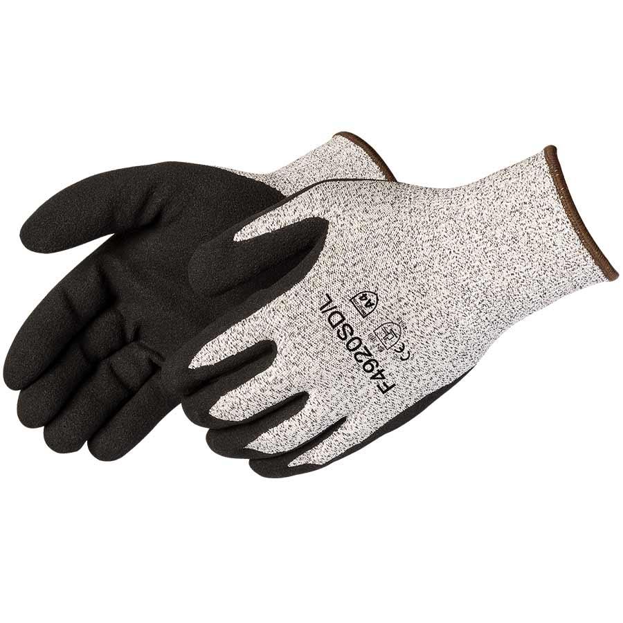 Glove, Series: F4920SD, 2XL Size, Sandy Foam Nitrile Palm, HPPE, Salt & Pepper, Seamless Style, Knit Wrist Cuff, ANSI Cut-Resistance Level: A4, ANSI Puncture-Resistance Level: 3, Resists: Abrasion/Cut/Puncture/Tear