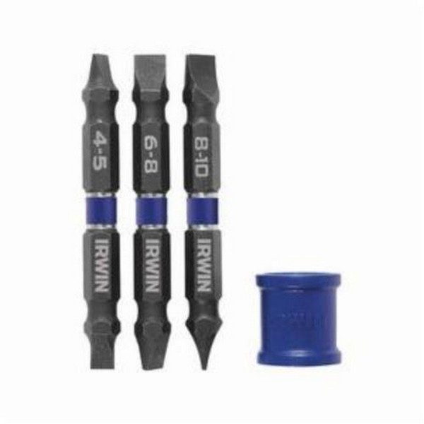 Power Bit Set, Double End, 4 Piece, For Use With: Impact Drivers and Quick-Change Chucks, 1/4 in Shank, Cold Forged Steel, Black Oxide