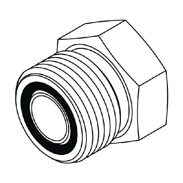 Plug, Hex Head, Series: FF2408, 1-14 Nominal, Male O-Ring Face Seal End Style, Steel, Trivalent Chromate Plated, Silver