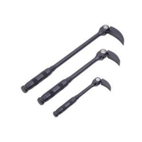 Pry Bar Set, 8 in, 12 in, 16 in Lengths Included, 3 Piece, Steel, Black Oxide