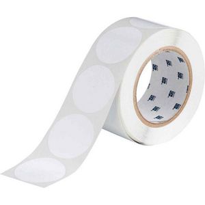 Aisle Marking Dot, Non-Reflective, 2 in Length, 2 in Width, 0.004 in Thickness, B-7569 Vinyl Film, White