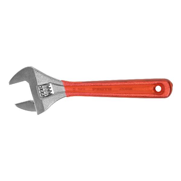 Wrench, Non-Insulated Standard, Adjustable Wrench, 15/16 in Wrench Opening, 6-11/32 in Overall Length, 1-1/32 in Jaw Width, Alloy Steel Jaw, Ergonomic/Soft Cushion Grip Handle, Alloy Steel Body, Tether Ready: Yes, Specifications Met: ASME B107.122, M