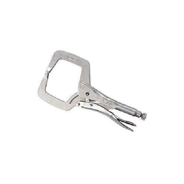 Locking C-Clamp, Fixed Tip Standard, Series: 24R, 15-1/2 in Throat Depth, 10 in Jaw Opening, 24 in L Jaw, Alloy Steel, Silver, Nickel Plated