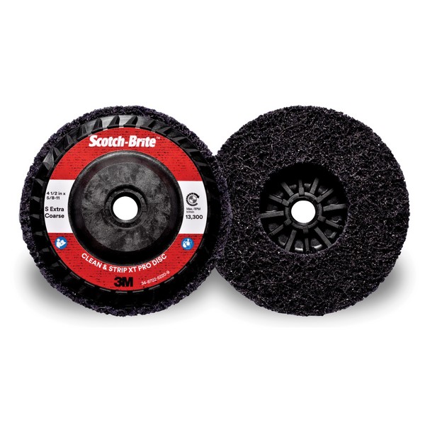 Non-Woven Abrasive XT Pro Disc, Clean and Strip, 4-1/2 Inch Diameter Disc, Type 27/Quick-Change Attachment, Extra Coarse Grade, Silicon Carbide Abrasive, Fiber Backing, 13300 RPM Maximum
