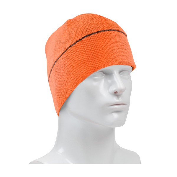Winter Beannie Cap, Hi-Viz Orange, 100% Polyester, 9.5 x 8.3 in
