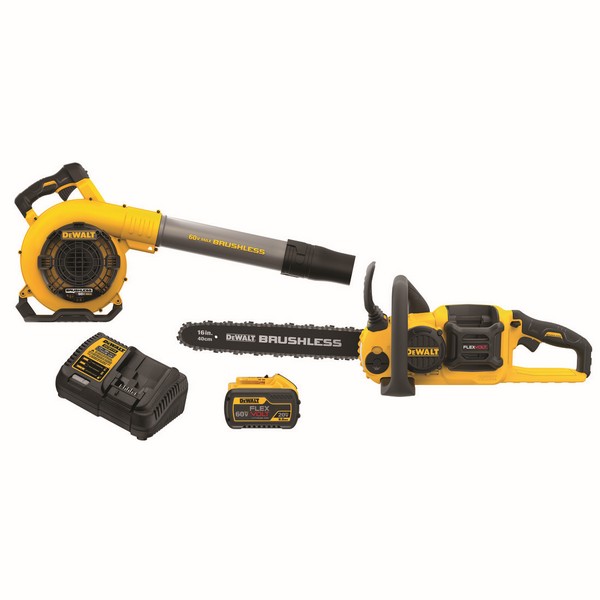 Combination Kit, Cordless, Chainsaw and Blower, 60 VDC, Lithium-Ion, 9 Ah Battery, Specifications: 175 mph Speed, 4 Piece, For Use With: Combination Tool, Box Package Type