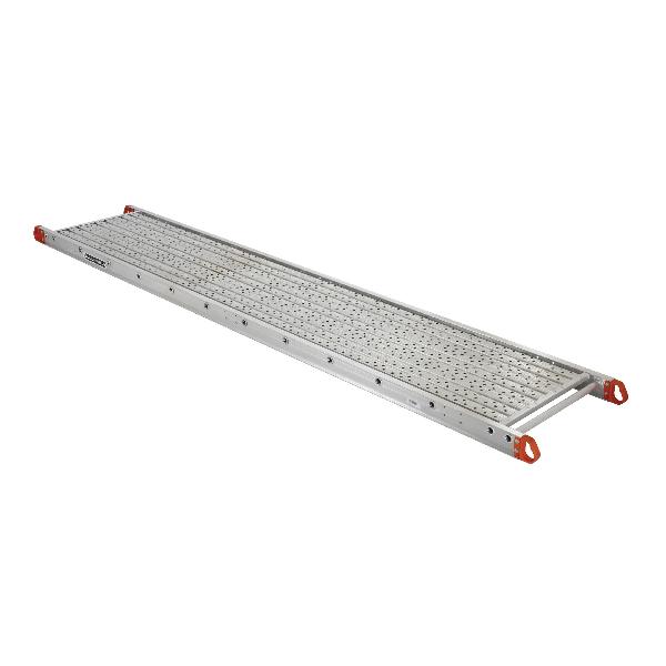 Scaffold Plank, Series: P21206, 6 ft Length, 12 in Width, 4 in Height, Aluminum, 500 lb Load