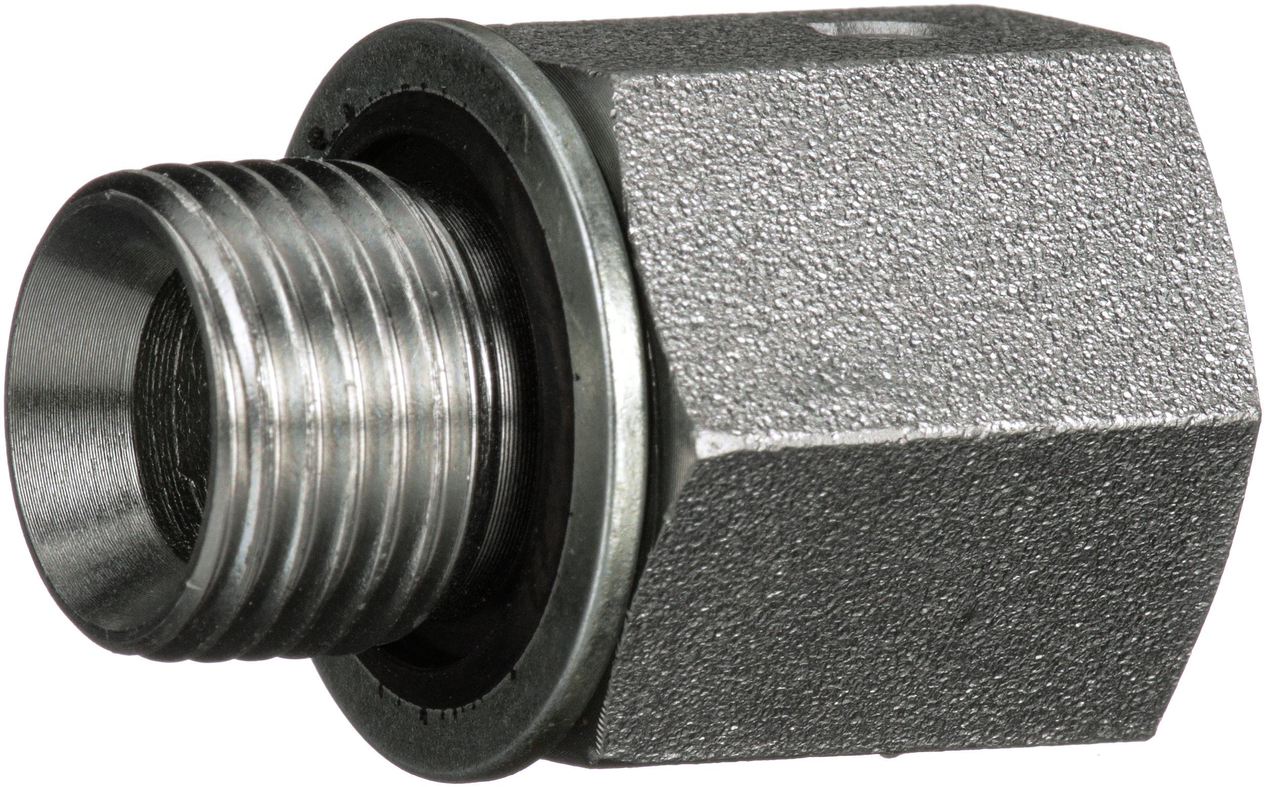 Hydraulic Adapter, High Pressure, Series: G63, M10 x 1 x 1/8-27 Nominal, Male Metric with O-Ring x Female Pipe NPTF End Style, 6000 psi Pressure, Steel, Import