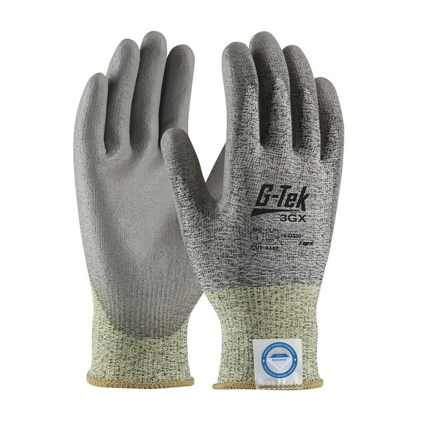 Lightweight Unisex Cut-Resistant Gloves, L, Dyneema® Diamond/Polyester/Spandex®, Polyurethane Coating, Gray/Pepper/Salt, ANSI/ISEA Cut Level A3