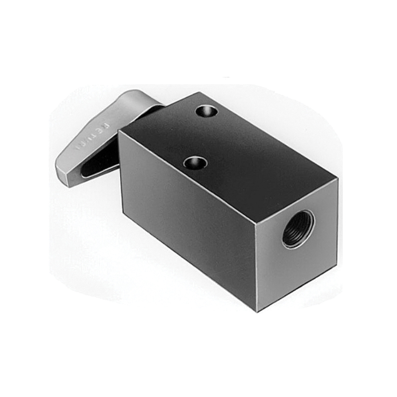 Pump Mounted Valve, Manual, 3/8 in NPTF Port, 10000 psi Pressure, 2-Way Ports/Ways, Media: Oil, Flipper Lever Operated Actuation, Steel Body, 3-1/2 in L x 1-3/4 in W x 1-3/4 in H Dimensions