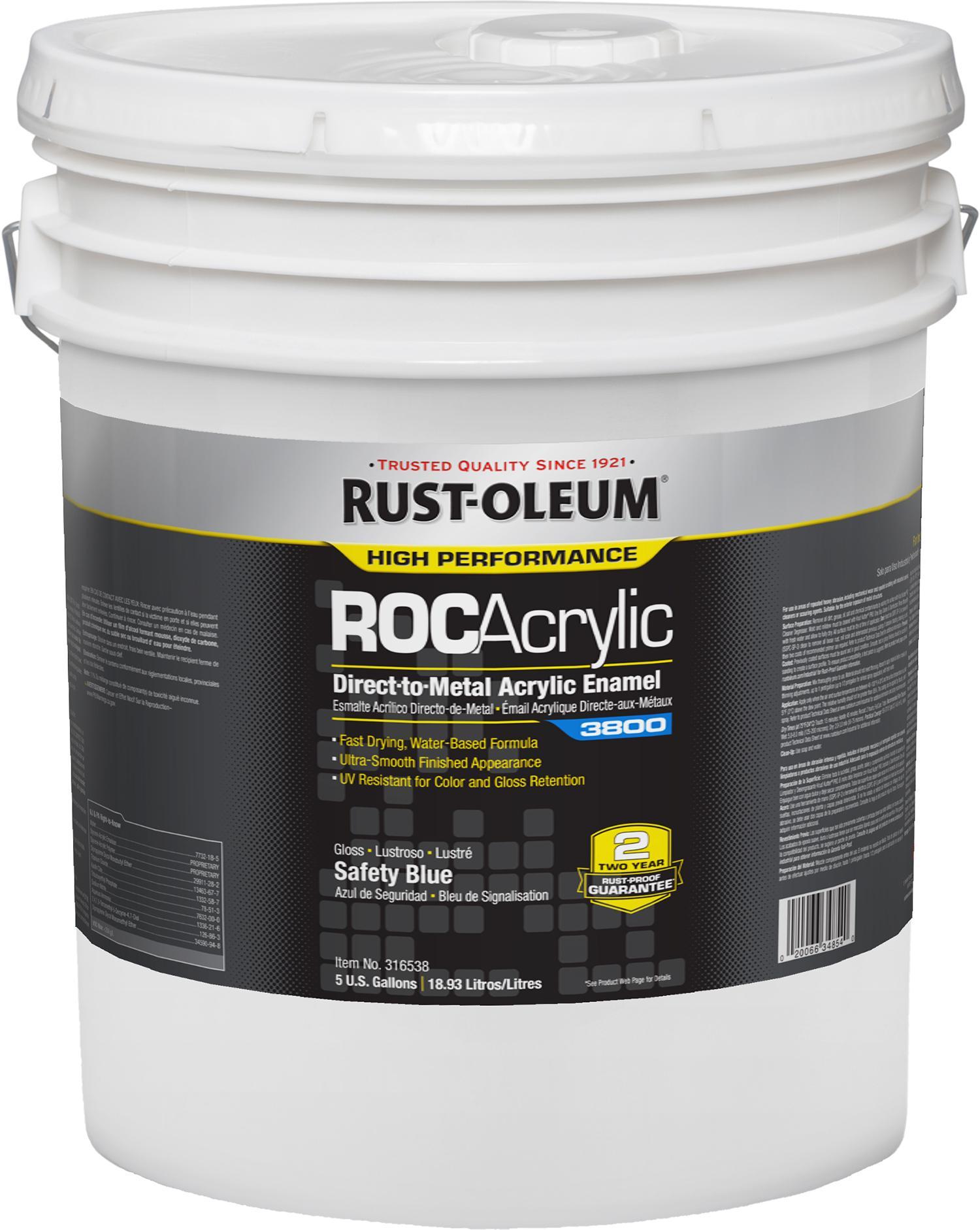 Acrylic Enamel Paint, Water Based, Series: 3800 System, 5 gal Container, Pail Container, Liquid Form, Safety Blue, Gloss