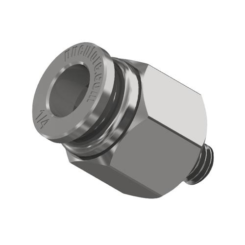 Thread Push, Metric, Series: B Series, 1/4 in Nominal, UNF End Style, 420 psi Pressure, -20 to 200 °C, Metal Brass, Nickel Plated, Import