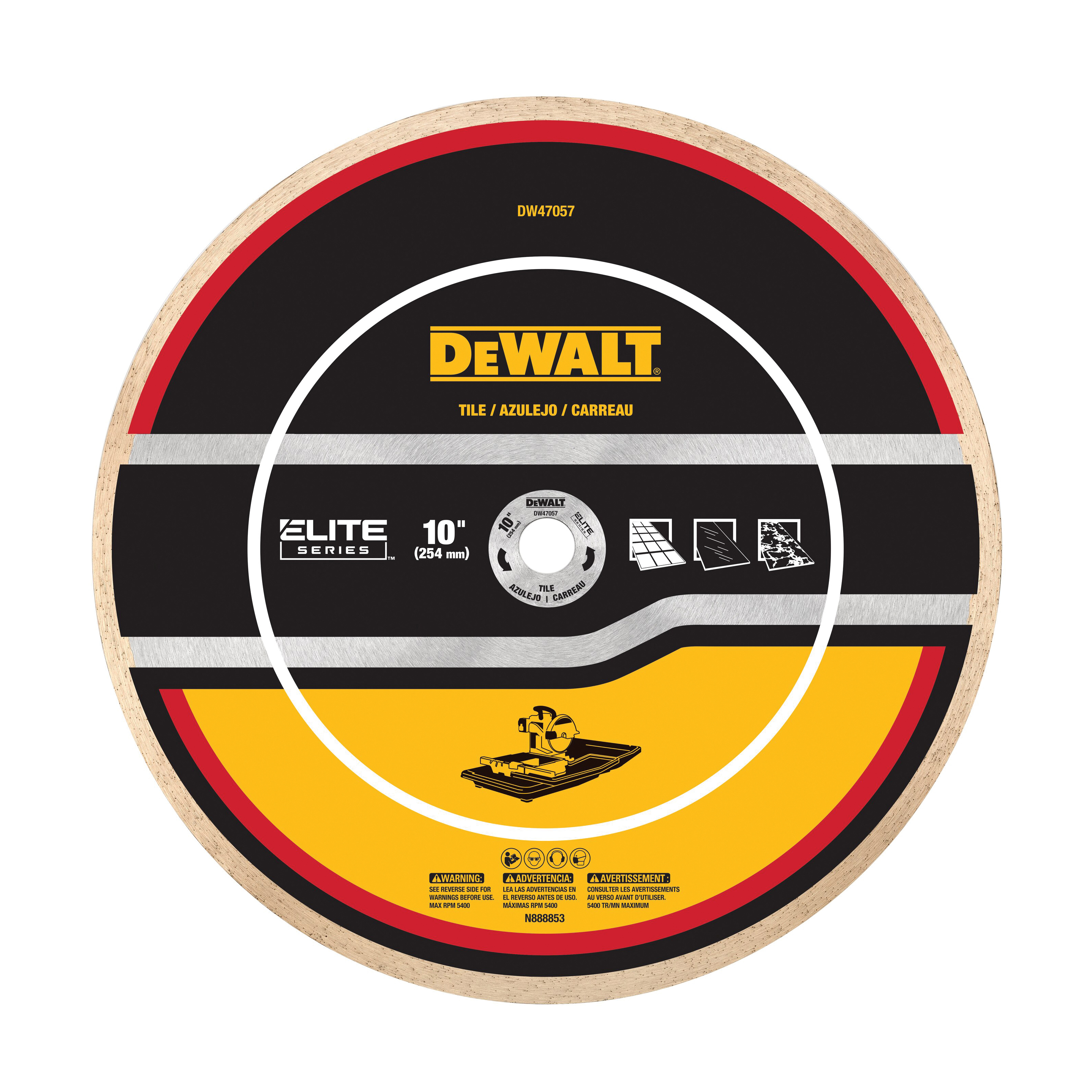 Diamond Blade, Tile, 4 in Diameter Blade, 0.055 in Blade Cutting Width, 5/8 in, 7/8 in Arbor/Shank, 7 in Segment Height, 15200 RPM Maximum