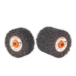 Cleaning and Finishing Drum, 4-1/4 in Wheel Diameter, 2 in Face Width, Coarse Grade, Aluminum Oxide Abrasive, 3800 RPM Maximum, 5/8-11 Center Hole Threaded, No Interleaf, Threaded Attachment