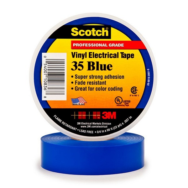 Electrical Tape, 1-Sided Premium Grade, 20 Foot Length, 1/2 Inch Width, 7 mil Thickness, PVC, Clear, Rubber Adhesive, PVC Backing, 20 in-oz Adhesion Strength, 600 VAC, 1250 V/mil Dielectric Strength, 17 in-lb Tensile Strength, 220 °F Maximum Operating
