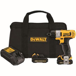 Cordless Screwdriver Kit, Lightweight, Kit, Hex Chuck, 1/4 in Chuck, 160 in-lb, 12 VDC, 0 to 1050 RPM No-Load Speed, Lithium-Ion Battery Type, 1.5 Ah Battery, Battery Included, Plastic Housing, T-Shape, Trigger Switch Control, 6-1/4 in L