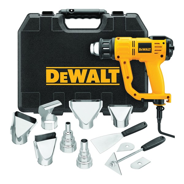 Heat Gun Kit, Heavy Duty, Kit, 17.7 cfm, Rocker Switch, 120 VAC, 13 A, 150 to 1100 °F, Plastic Housing, Ergonomic Handle, 10 ft Cord, Nozzles Included: Yes