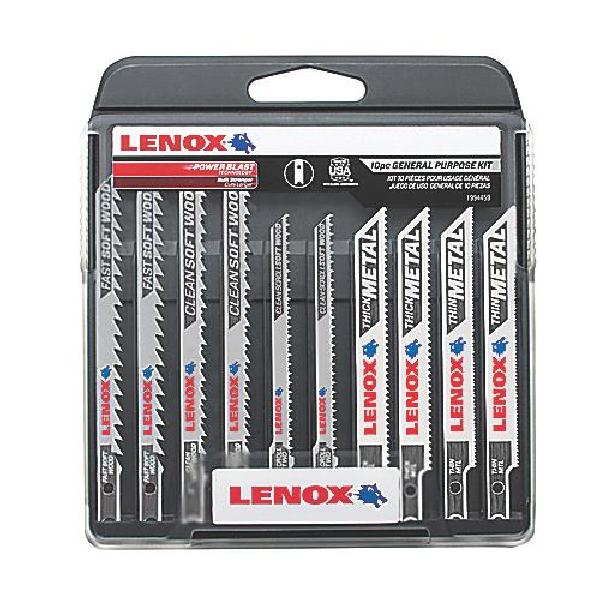 Jig Saw Blade Kit, 10-Piece High Strength, 10 Piece, Specifications: 6/10/14/20/24 TPI, T-Shank, Bi-Metal