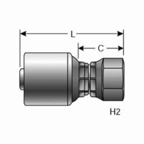 Hydraulic Coupling, Straight, Series: G25, 1/4 in x 3/8-19 Nominal, Hose x Female BSPP O-Ring Swivel, 32 mm Nut Hex, 2.82 in Length, Steel, Import