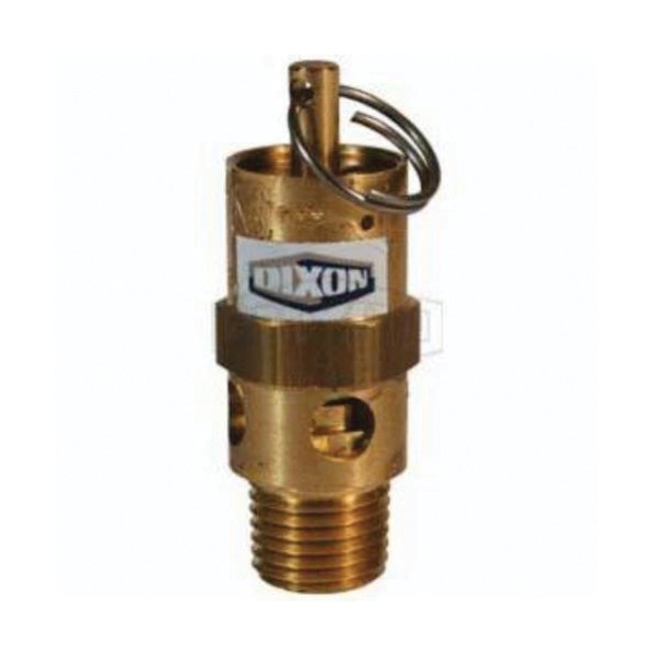 Safety Pop-Off Valve, Standard, 1/4 Inch Nominal, MNPT, -40 to 400 °F Temperature, 129 scfm, Brass Body