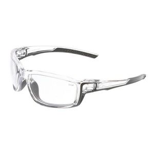 Safety Glass, Dual Lens, Series: Swagger® SR4, MAX6 Anti-Fog Lens Coating, Clear Lens, Balanced/Lightweight, Clear Frame, Polycarbonate Frame, Polycarbonate Lens, Yes UV Protection, Clear Bayonet Temple, Specifications Met: ANSI Z87+
