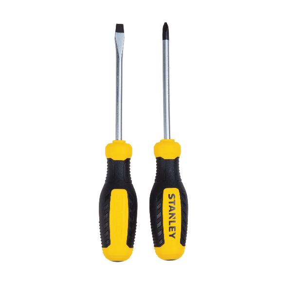 Screwdriver Set, Measurement System: Imperial, 2 Piece, Molded Handle, Screwdriver Types Included: PH2 Phillips® Screwdriver and SL 1/4 in Slotted Screwdriver, ESD-Safe: No, Insulated: No, Magnetized Tip: No, Specifications: Round Shank, Bi-Material/